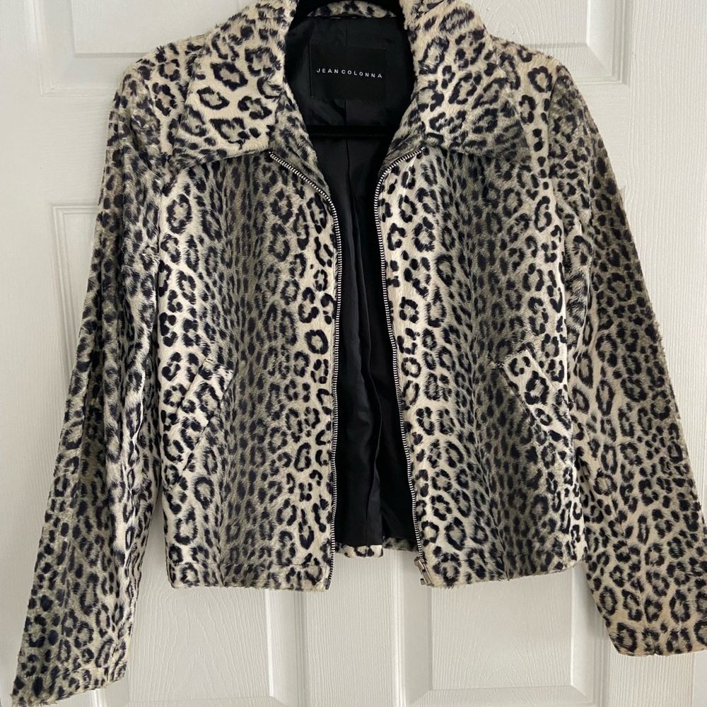 Leopard Print Faux Fur Jacket